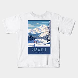 Olympic National Park Vintage Travel Poster Kids T-Shirt